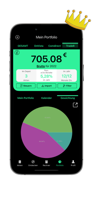 myDividends24 App Portfolio Tracker Aktienkalender